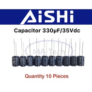 330uf 35v Capacitor 330uf 35v 330uf/35v 330uf 35v (Size 10x13mm) 1 Set There Are 10 Pieces Aishi Bra