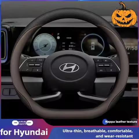 Car Steering Wheel Cover for Hyundai Sonata Kona Santa Fe Elantra N Palisade Tucson I10 Staria I30 C