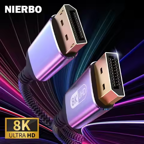 NIERBO DisplayPort Cable 8K DP 1.4Cable 8K@60Hz 4K@144Hz Braided High Speed Display Port Cable Compa