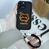 New Texture Embroidery Lanyard Cat Casing Infinix Hot 50I 40I Hot 50 Pro Plus Smart 9 8 Itel P55 4G 