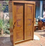Lemari pakaian kayu jati jepara minimalis/ Almari pakaian minimalis 2 Pintu sleding