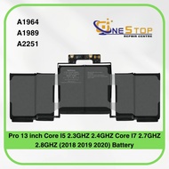13" A1964 A1989 A2251 With Touch Bar Mid-2018 2019 2020 13.05V 5086mAh Replacement Battery