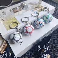 1pc Soccer Ball Keychain - Faux Leather Sports Keychain with Chains, Realistic Soccer Ball Design, P