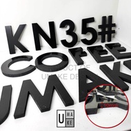 Black PVC Letter Sign Alphabet (A-Z 0-9 Custom Words) 10mm Huruf hitam Pvc Hiasan Dinding Numbers