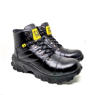 PRIA HITAM Safety Shoes, CATERPILLAR Black Genuine Leather BOOTS, Men's Shoes, The Latest Models