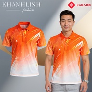 Áo thể thao nam KAKADO KD02 - Siêu nhẹ tập gym chạy bộ vận động thoải mái. - Màu cam phối trắng