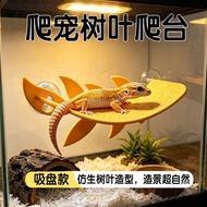 现货新品 爬宠树叶造型爬睫角守宫攀爬吸盘造景台3D打印多色趣味休息台5.7 New in stock: Reptile climbing platform in the shape of a leaf