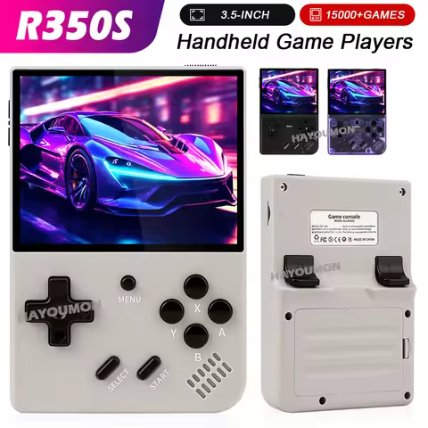 NEW 64G R350S Retro Handheld Video Game Console 3.5" IPS HD Screen Linux System 15000+ Portable Pock