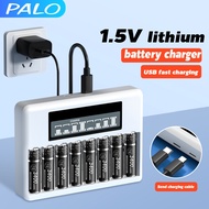 PALO⚡8 Slot 1.5V AA/AAA Battery Charger Li-ion Rechargeable Battery USB Charger LCD display screen