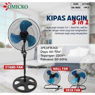 Omicko KA1833 Tornado Wall-Mounted Iron Fan Table/ 18-inch 3-in-1 Standing/