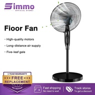 【Polands】SIMMO Stand Fan 16-inch Floor Fan 3 Speed Settings Powerful 5 Blade Upright Fan Kipas