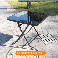 Meja Lipat Santai Balkoni Mudah Alih Meja Persegi Luaran Besi Bulat Seni Teh Susu Kedai Kafe Meja Ha