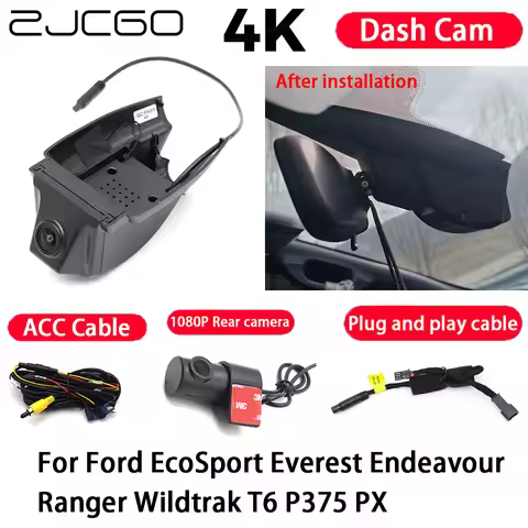 Car Camera 4K Plug and Play Dash Cam Video Recorder Night Vision for Ford EcoSport Everest Endeavour