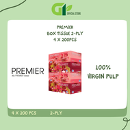 [GY OFFICE] Premier Tissue Box - 4 x 200's 2-ply 100% Virgin Pulp /Paper Towels/Hand Towel/Hand Tissue/Box Tissue