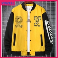 KATUN VARSITY HOODIE ZIPPER JACKET MEN'S BASEBALL JACKET JUMBOWanita (S-6XL) INITIAL LOGO N BELIEVE 