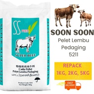 [Repack] 1kg, 2kg, 5kg Soon Soon Pelet Lembu Pedaging 5211 /Makanan Penggemuk Lembu / Super Beef