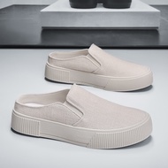 EIFAK Half Shoes for Men Mules Canvas Sneakers Korean Style Fashion Half Slippers 2025 Summer Breath