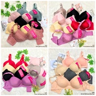 KATUN RVC - JUMBO Bra 36-46 Thin Foam No Wire 3, 4 Hooks Lydyly Plain Cotton Bra Adult Underwear Imp