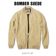 Áo Khoác BomBer Da Lộn Trơn CF Nam 2 Lớp Chất Liệu DA Lộn Bên Trong Có Lót Gió