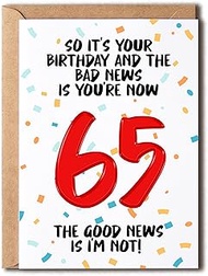 So It's Your Birthday Card - Naughty 65 Anniversary Card - Funny 65Th Birthday Card - Sarcastic 65Th