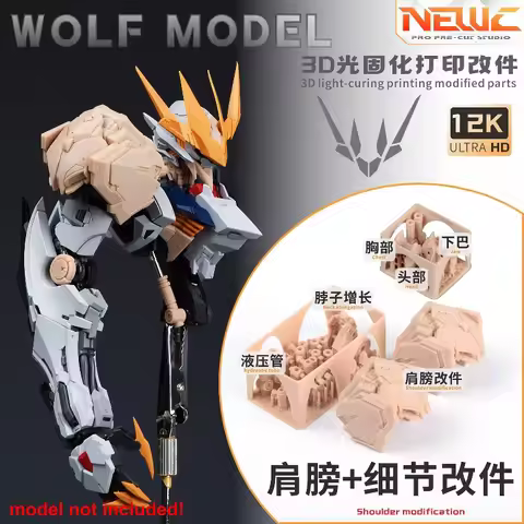 NewC 3D Printed Parts Shoulder Hydraulic Tube Neck Elongation Details Parts for WOLF Model Barbatos 