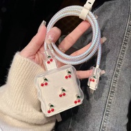 Cherry Wavy Edge Cable Wrapping Set Cartoon Charger Case USB Protector oppo 80w 67w vivo33w 44w 18W