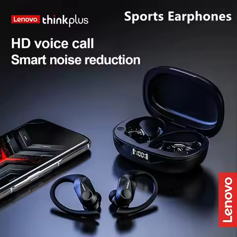 Lenovo LP75 Sports Wireless Earphones with Mics,Button Control, LED Power Display,Hifi Stereo Sound 