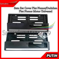 PUTIH 1 Set Universal Motorcycle Number Plate Cover/White Number Plate Frame