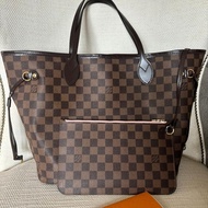 preloved LV Neverfull MM Damier Ebene (Inside Rose) 2018