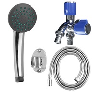 Hand Shower Mandi 1 Set Kran+Selang Kamar Mandi Bahan Stainless Dan Abs Chrome HS72+JS33+G88