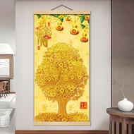 M31 Money Tree Money Tree Golden Tree Scroll Painting Study Living Room Entrance Printing Waterproof