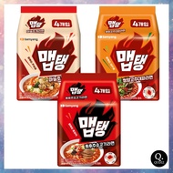 Samyang Korean Ramen 4 Packs – Spicy Garlic Clam, Black Pepper Beef, Green Chili Leek Instant Noodle