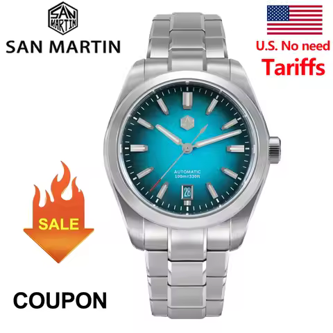San Martin 39mm SN0144 "JianZhan" Gada Watch Miyota 9015 Automatic Mechanical Watches Original Desig