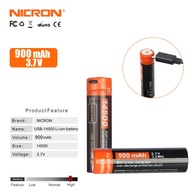 Nicron High Capacity 14500 Battery USB-14500 Li-ion Battery (900mAh/3.7v)
