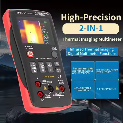 ZOYI ZT-R01 2-in-1 Thermal Imaging Multimeter, Professional Digital Multimeter with IR Camera, 32x32