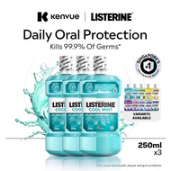 [Bundle of 3] Listerine Mouthwash 250ml Mild Taste (7 variants like Cool Mint, Total Care Zero) Fres