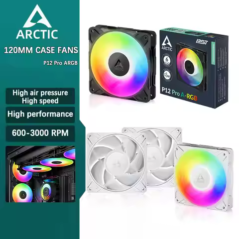 ARCTIC P12 Pro ARGB Computer Desktop 12cm High Pressure Case Fan Large Airflow PWM Temperature Contr