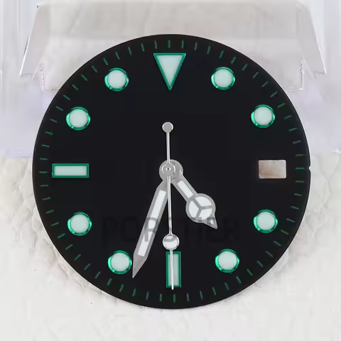 Vintage 29mm NH35 dial Green Luminous for Retro Submariner Seiko NH35 NH36 Movement Watch Mod Parts 