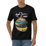 Ayrton Senna Helmet 1 Race 1989 Cotton T-Shirt