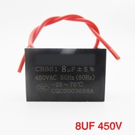 CBB61 Fan Start Capacitor 1.2/1.5/1.8/2/2.2/2.5/3/4/5UF450V Ceiling Fan Fan DK2B