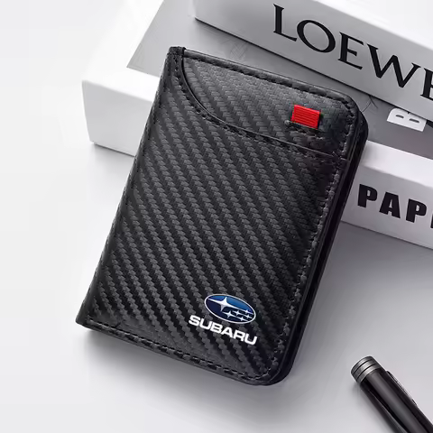 Carbon Fiber Car Driving Document bag ID Passport Card Wallet Card Pouch For Subaru WRX Impreza Impr