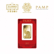 TURBO [1OZ] PAMP Rooster Gold Bar 9999Gold