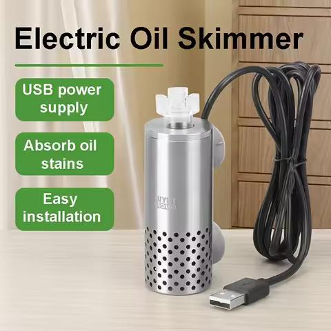 Planted Aquarium Electric Oil Removal Film Fish Tank Stainless Steel USB Filter Self-priming Floatin