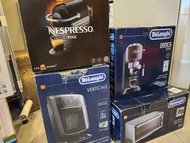 Nespresso Pixie 咖啡機、DeLonghi Dedica 咖啡機、電暖爐、烤箱