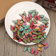 Wooden buttons, lovely butterfly-shaped wooden buttons