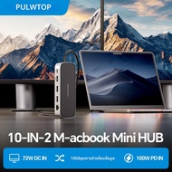 PULWTOP MacBook Pro Docking Station Dual Monitor แท่นวาง Macbook พร้อม 2*HDMI 4K 60HzPDอีเธอร์เน็ตUS