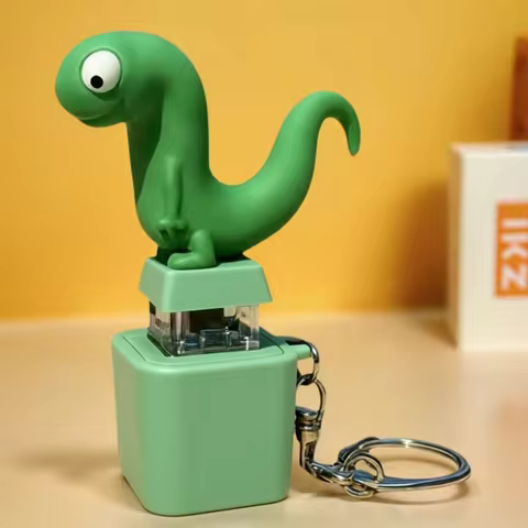 Lizard Button Sound Keychain Rechargeable Stress Relief Lizard Keychain Portable LED Colorful Fidget