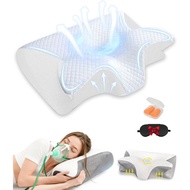 Official Pro Sleep Apnea Pillow, 15° Neck Elevation Design Odorless Orthopedic Pro Sleep Pillow, Mem