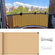 Beige Commercial-Grade Shade Mesh - Reinforced Balcony Privacy Screen
