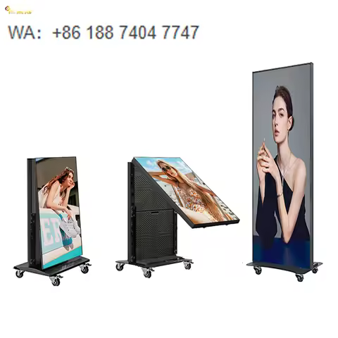 P1.86 P2 P2.5 Portable Smart Wall Indoor Digital Foldable Board Moving Stand Advertising LED Poster 